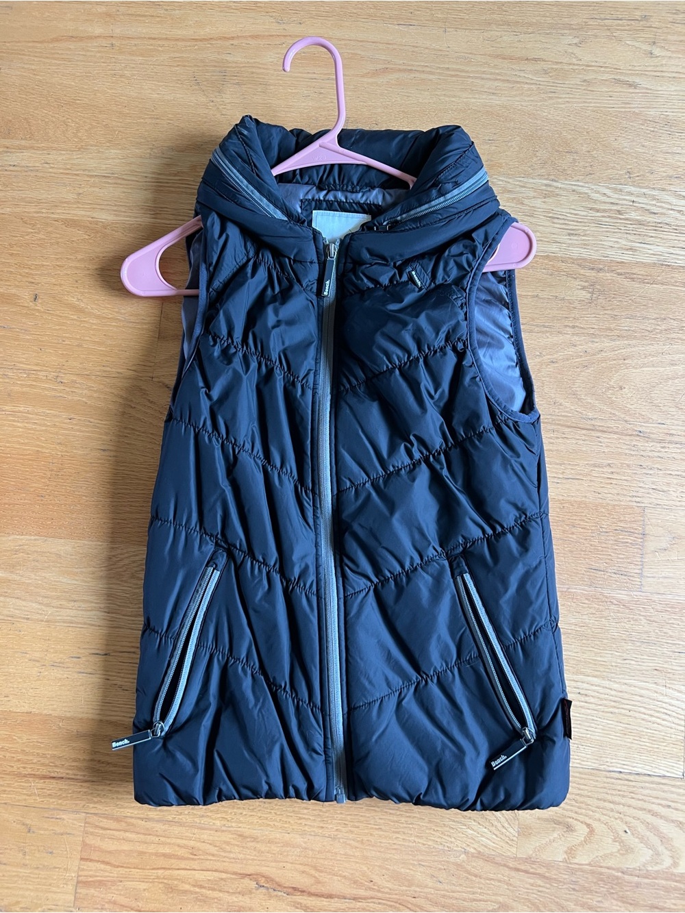 Bench Black Packable Hood Puffer Vest
